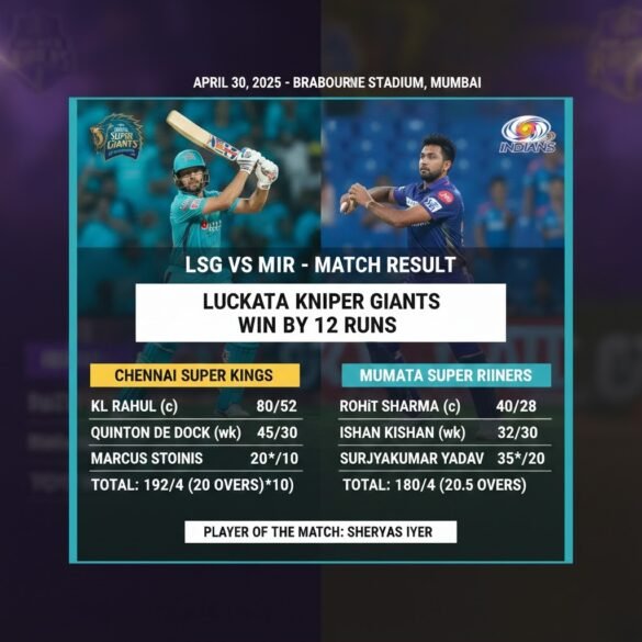 Lucknow Super Giants vs Mumbai Indians match scorecard